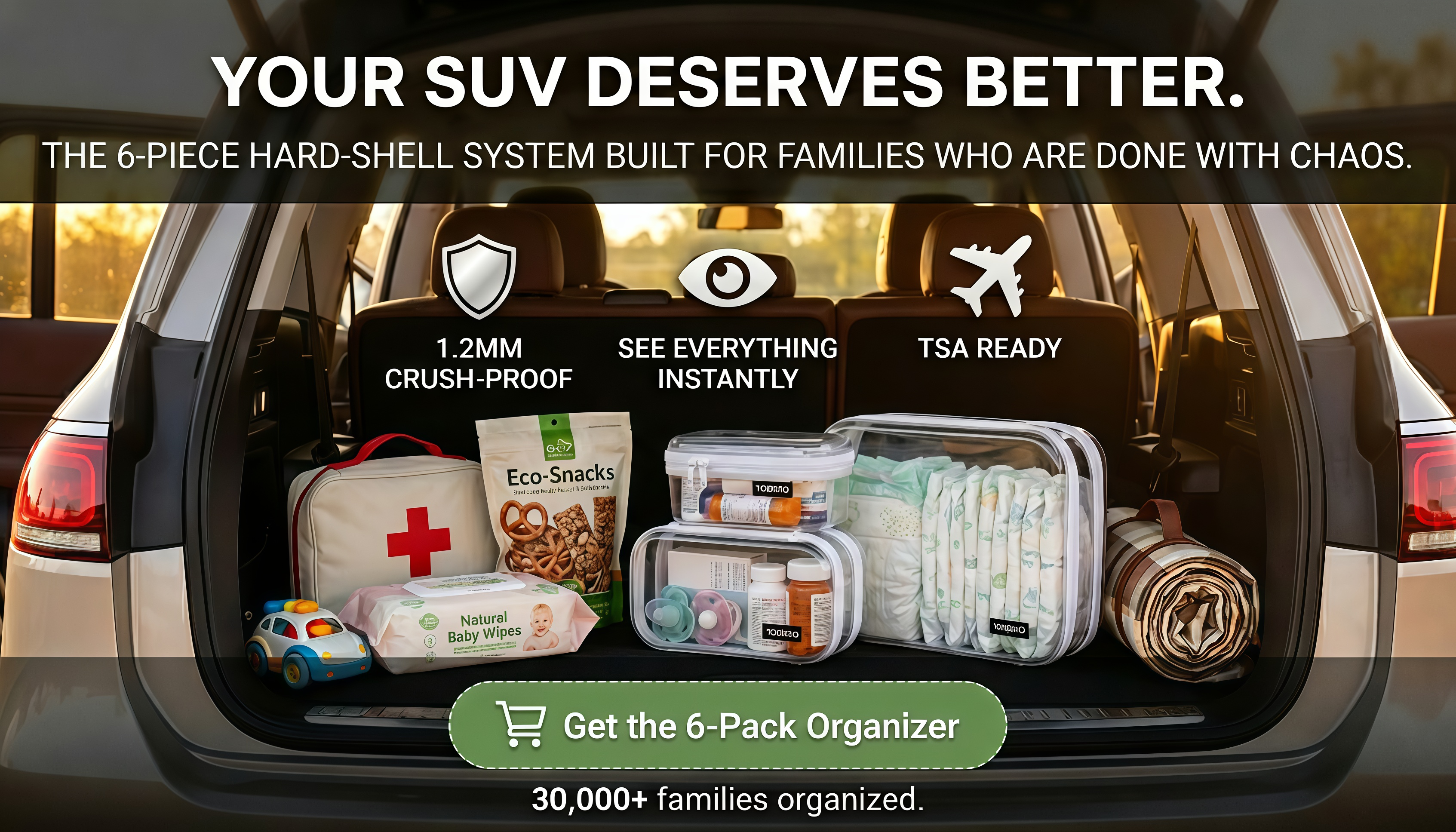 Shop the 6-pack family SUV organizer banner